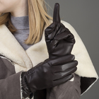 Перчатки женские, размер 7.5, с подкладом, цвет коричневый - Фото 2