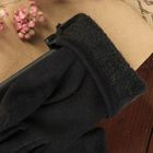 Перчатки женские, безразмерные, без подклада, цвет чёрный - Фото 3