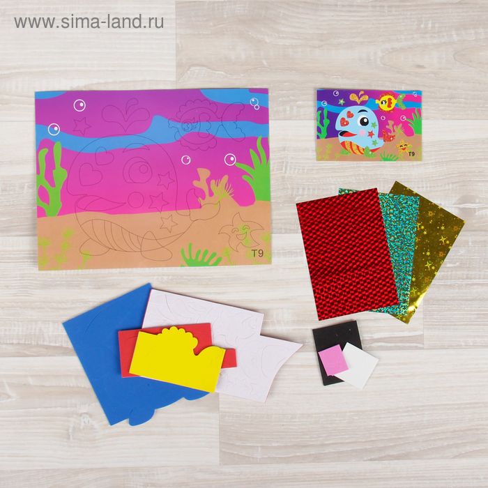 Аппликация 3D "Кит" из ЕVA с фольгой - Фото 1
