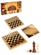 Настольная игра 3 в 1 «Король»: нарды, шахматы, шашки, 39×39 см - Фото 2