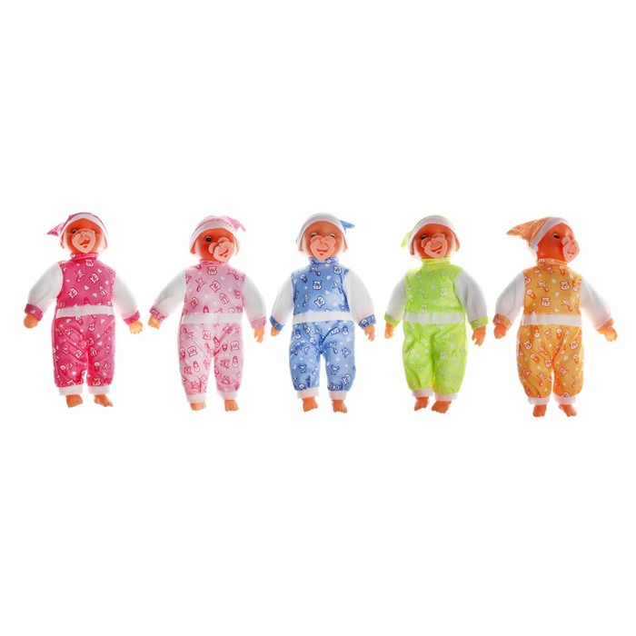 Мягкая игрушка-кукла «Пупсик», говорящая, 4 звука, с соской, цвета МИКС - фото 1883306383