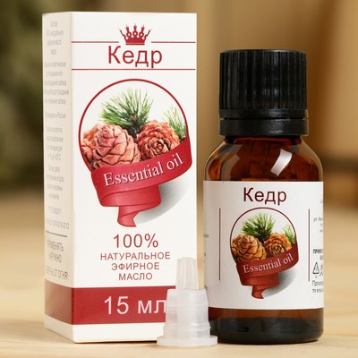 Эфирное масло «Кедр», флакон- капельница, аннотация, 15 мл