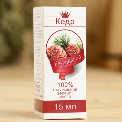 Эфирное масло «Кедр», флакон- капельница, аннотация, 15 мл