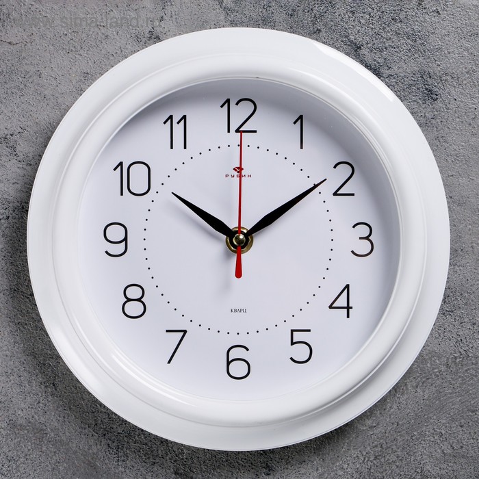 Часы настенные, интерьерные "Рубин", 21 х 21 см, корпус белый - Фото 1