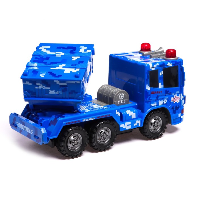 Машина радиоуправляемая «Гаубица», работает от аккумулятора, стреляет, цвет синий 41969