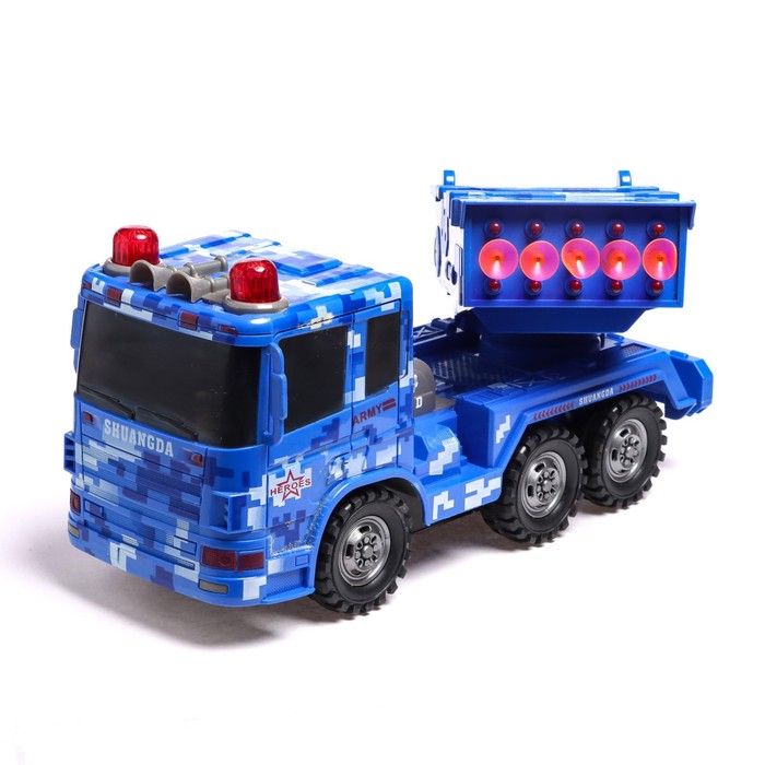 Машина радиоуправляемая «Гаубица», работает от аккумулятора, стреляет, цвет синий 41969