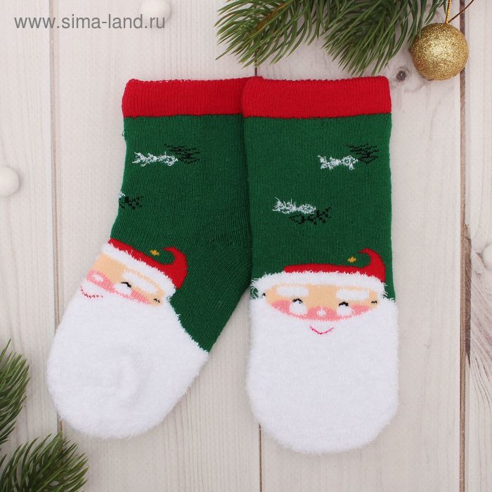 Носки махровые Collorista "Дедушка Мороз", 1-2 года (10-12 см) - Фото 1