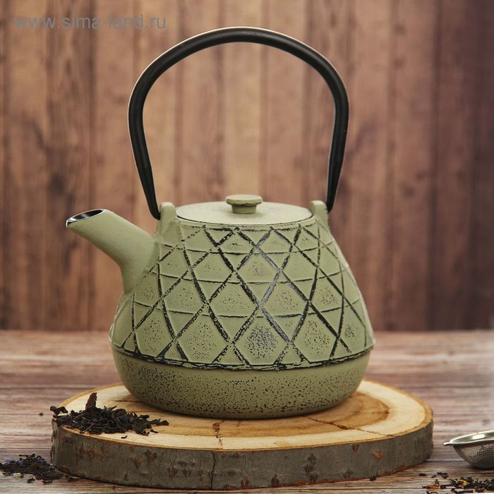Чайник с ситом 1 л "Ламис", цвет зеленый - Фото 1