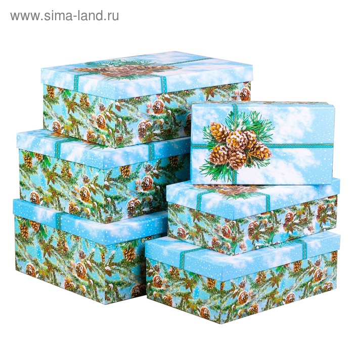 Набор коробок 6 в 1 «Зимний лес», 22.5 × 12.5 × 7.5 см‒32 × 22 × 11 см - Фото 1