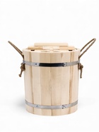 Запарник - ведро для бани и сауны, 9 л, липа, пластиковая вставка, с крышкой, «Добропаровъ» - Фото 4