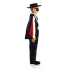 Карнавальный костюм "Зорро", шляпа, маска, рубашка, пояс, плащ, брюки, рост 110 см - Фото 2