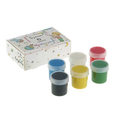 Гуашь 6 цветов по 20 мл, GASPAR, карамельная