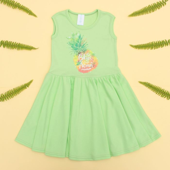 Платье для девочки KAFTAN "Вкус лета", рост 98-104 см (30), 3-4 года, зелёное - Фото 1