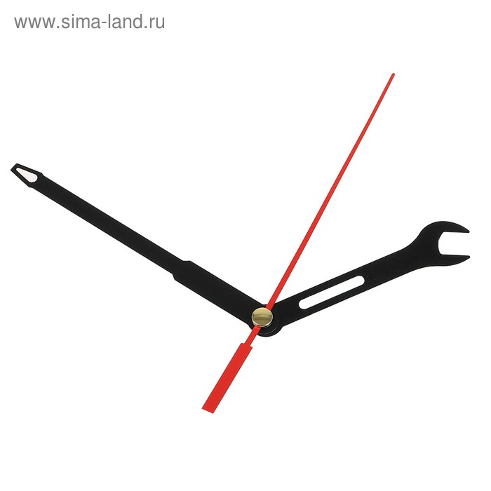 Комплект стрелок для часов, 3 шт, ключ и отвертка, 65/90, чёрные - Фото 1