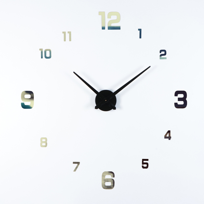 Часы-наклейка, серия: DIY, &quot;Паоли&quot;, плавный ход, d-120 см, 1 АА, золотистые