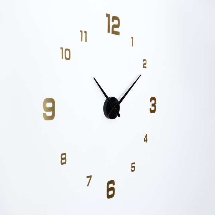 Часы-наклейка, серия: DIY, "Паоли", плавный ход, d-120 см, 1 АА, золотистые - фото 1896589771