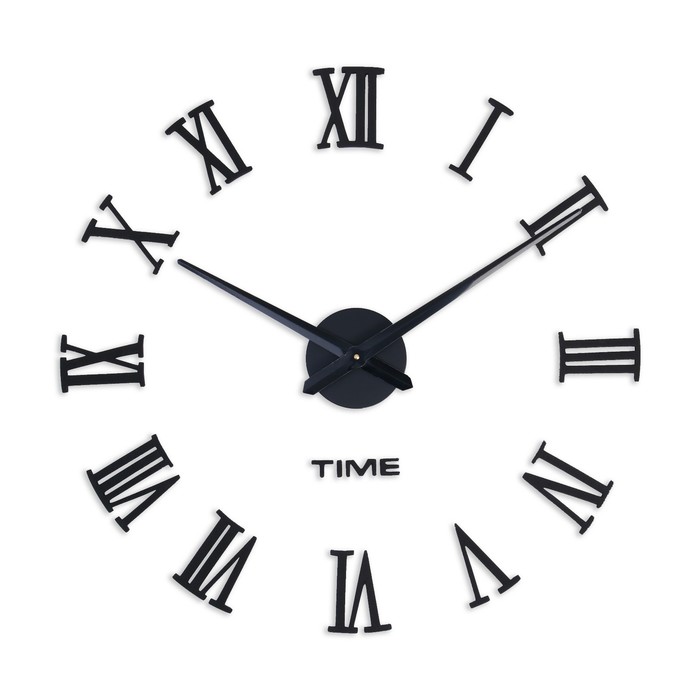 Часы-наклейка, серия: DIY, &quot;Лорье&quot;, плавный ход, d-120 см, 1 АА, черные