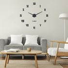 Часы настенные интерьерные большие, 3d «Лорье», плавный ход, наклейка, d=120 см, чёрные - Фото 2