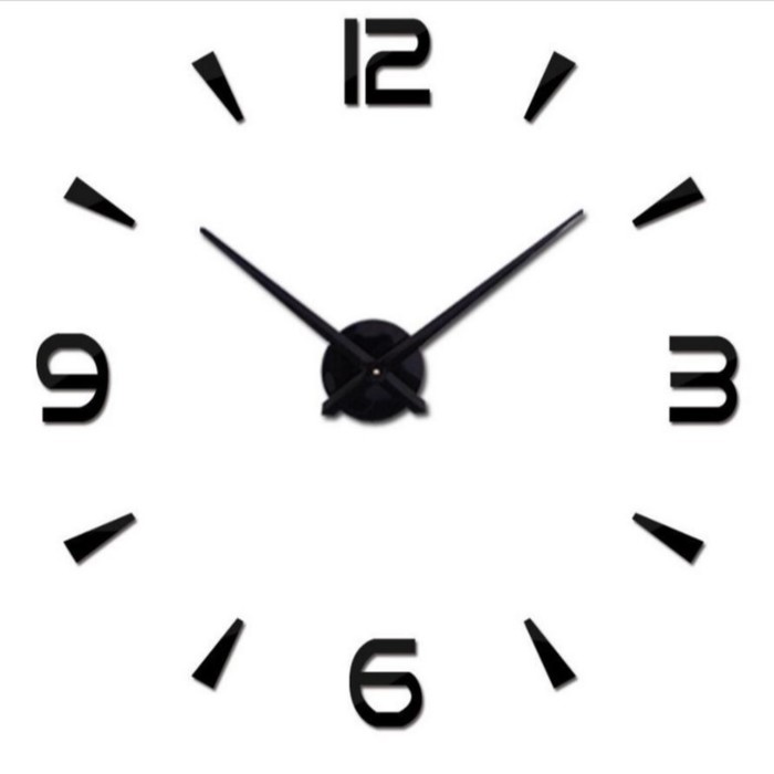 Часы-наклейка, серия: DIY, &quot;Кавалье&quot;, плавный ход, d-120 см, 1 АА, черные