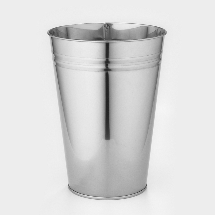 Вазон без ручек, 7 л, h=29 см, нержавеющая сталь, ГОСТ - Фото 1