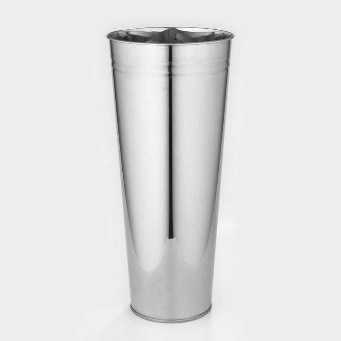 Вазон без ручек, 11 л, h=49 см, нержавеющая сталь, ГОСТ - Фото 1