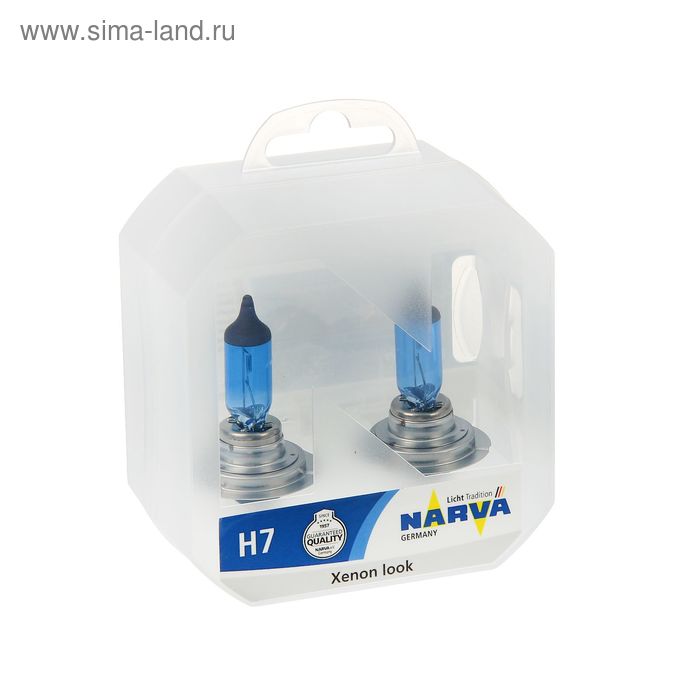 Лампа автомобильная Narva Range Power White, H7, 12 В, 55 Вт, набор 2 шт, 48607 - Фото 1