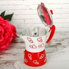 Кофеварка гейзерная «Сердца», на 3 чашки - Фото 2