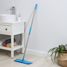 Швабра для мытья пола плоская Доляна, насадка из микрофибры 38×11 см, телескопическая стальная ручка 79-120 см, цвет голубой - Фото 3