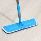 Швабра для мытья пола плоская Доляна, насадка из микрофибры 38×11 см, телескопическая стальная ручка 79-120 см, цвет голубой - Фото 4