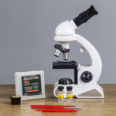 Микроскоп детский, кратность увеличения 80–450х, белый, с подсветкой