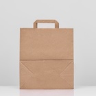 Пакет крафт без печати, плоская ручка 28×15×32 см 2492930