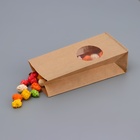 Пакет крафт бумажный фасовочный, двухслойный, с окном, прямоугольное дно 8(5) х 5 х 17 см - Фото 2