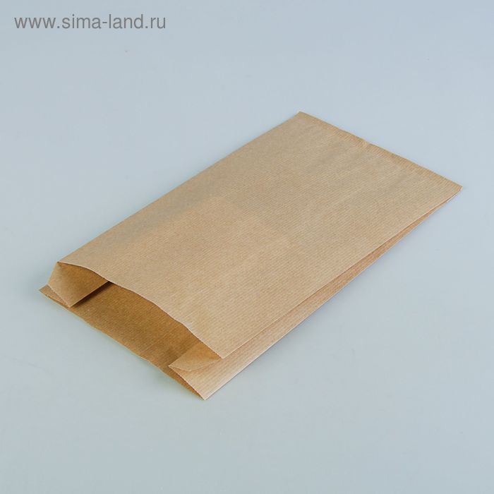 Пакет крафт бумажный фасовочный, V-образное дно 17 х 7 х 30 см - Фото 1