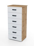 Комод напольный для хранения «Клик Мебель» №5, 600×450×1250 мм, цвет дуб вотан/белый - Фото 1