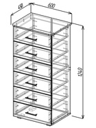 Комод напольный для хранения «Клик Мебель» №5, 600×450×1250 мм, цвет дуб вотан/белый - Фото 2