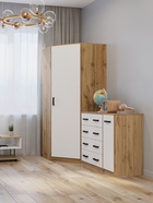 Комод напольный для хранения «Клик Мебель» №5, 600×450×1250 мм, цвет дуб вотан/белый - Фото 3