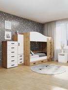 Комод напольный для хранения «Клик Мебель» №5, 600×450×1250 мм, цвет дуб вотан/белый - Фото 5