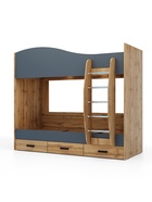 Кровать двухъярусная «Клик Мебель», с ящиками, 2030×1090×1700 мм, цвет тёмно - серый/дуб вотан - Фото 2