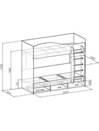 Кровать двухъярусная «Клик Мебель», с ящиками, 2030×1090×1700 мм, цвет тёмно - серый/дуб вотан - Фото 3