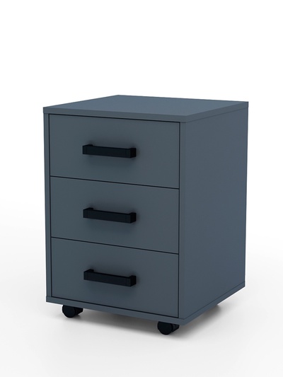 Тумба выкатная «Клик Мебель», на колёсиках, 420×400×585 мм, цвет тёмно - серый