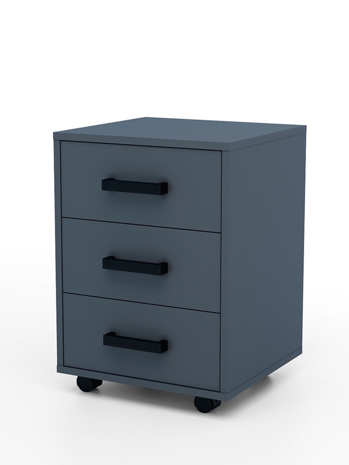 Тумба выкатная «Клик Мебель», на колёсиках, 420×400×585 мм, цвет тёмно - серый - Фото 1