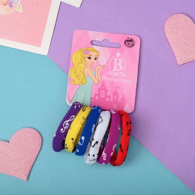 Резинки для волос «Спорт», набор 6 шт., скрипичный ключ