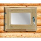 Окно в баню, деревянное, 40×30 см, хвоя, двойное стекло, «Добропаровъ» - Фото 2