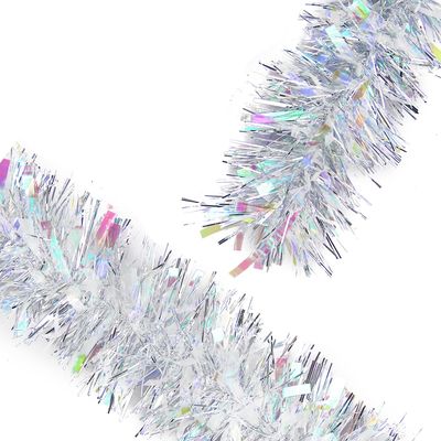Мишура новогодняя «Радужно-серебристая» d=10 см, L-200 см