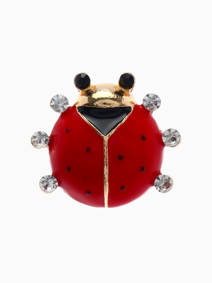 Значок «Божья коровка», цвет красно-чёрный в золоте - Фото 1