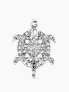 Брошь этника «Черепашка», цветная в серебре - Фото 3