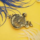 Брошь «Лира цветущая», цветная в чернёном золоте - Фото 3