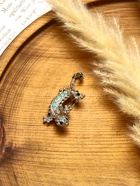 Брошь «Ящерица - хамелеон», цветная в серебре - Фото 2