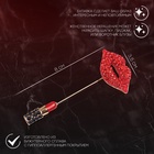 Булавка «Губы с помадой», 8 см, красно-чёрная в золоте - Фото 5