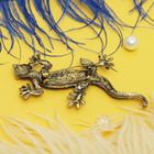 Брошь «Ящер тропический», цветная в черненом золоте - Фото 2